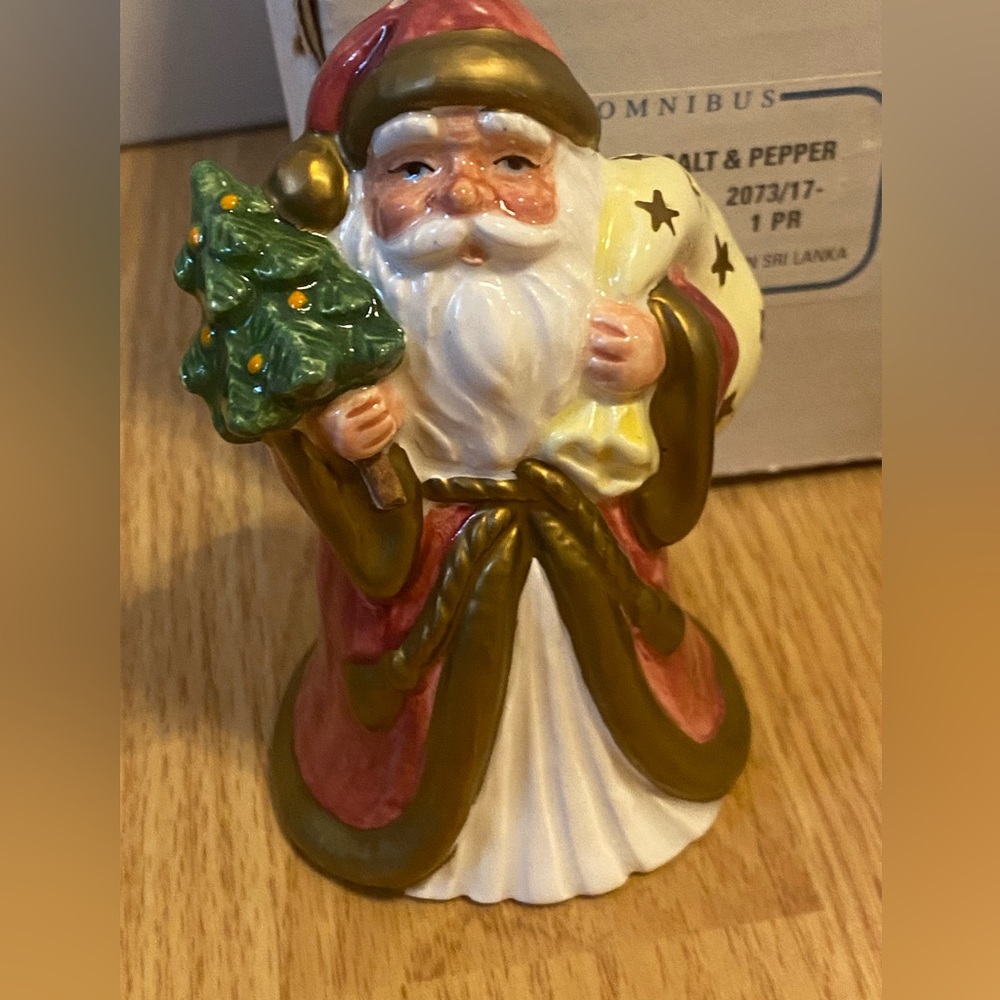 Fitz & Floyd Omnibus Yule Tree Salt & Pepper Shaker Set 2073/17 Christmas - Picture 2 of 6